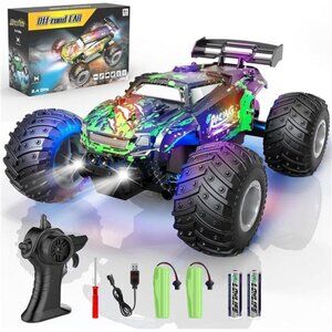 Remote Control Car, 1:18 Scale All Terrain RC Cars, 2WD 20Km/h with Colorful Led